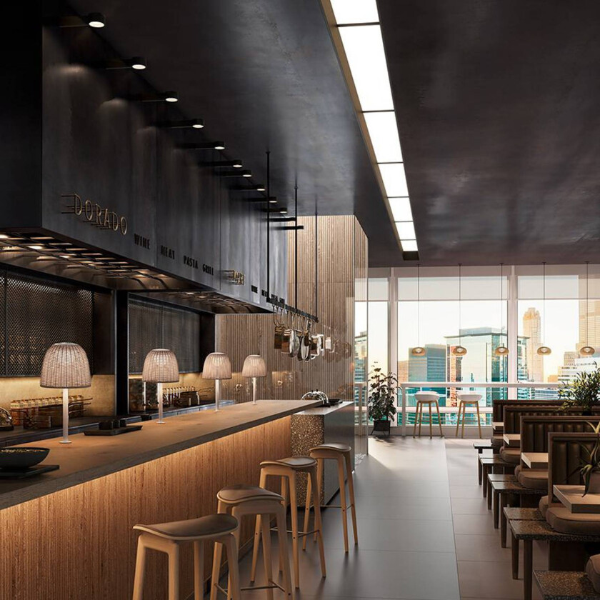 LED-bordlampe Atticus, grafittbrun/brun, høyde 50 cm