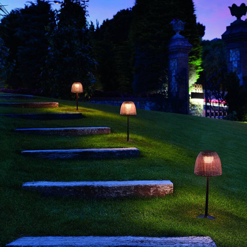 LED-sokkellampe Atticus, høyde 50 cm, grafittbrun/brun