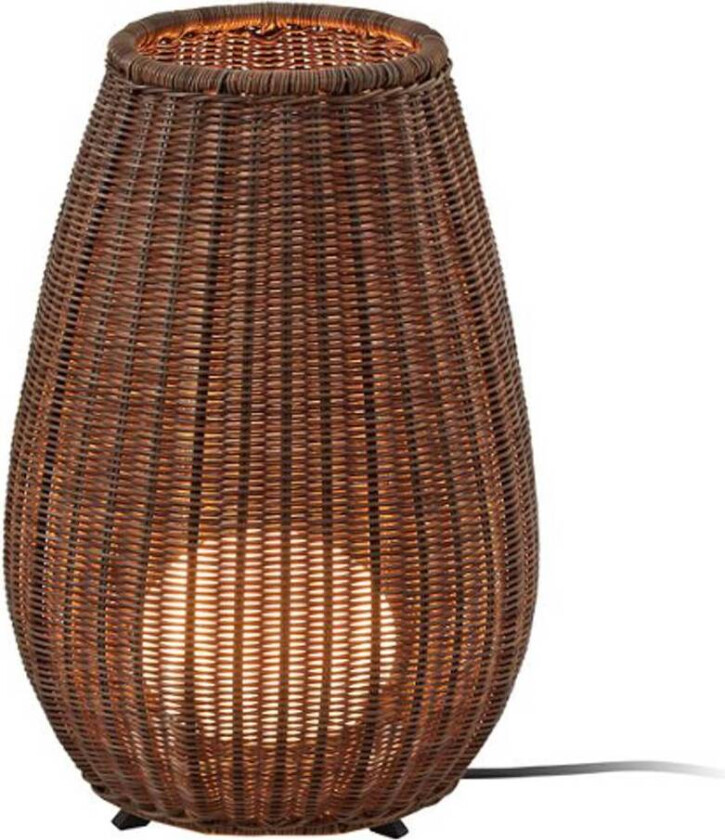 LED-bordlampe Amphora, brun/rottingbrun, 47 cm