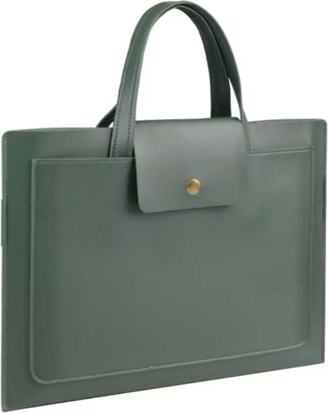Macbook / Laptop 15-16" Veske Med 2 Rom (40 x 28 cm) - Grønn