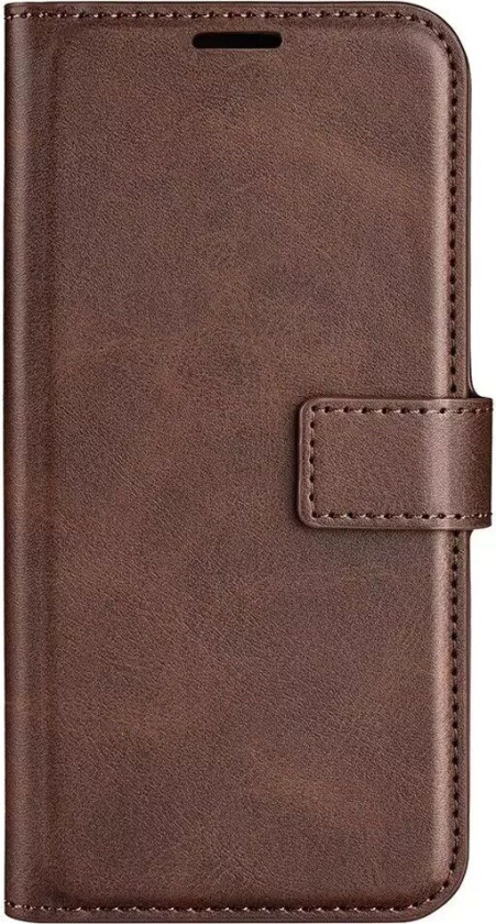 iPhone 14 Plus Leather Flip Deksel med Kortholder & Magnetisk Åpen/Lukkefunksjon - Brun