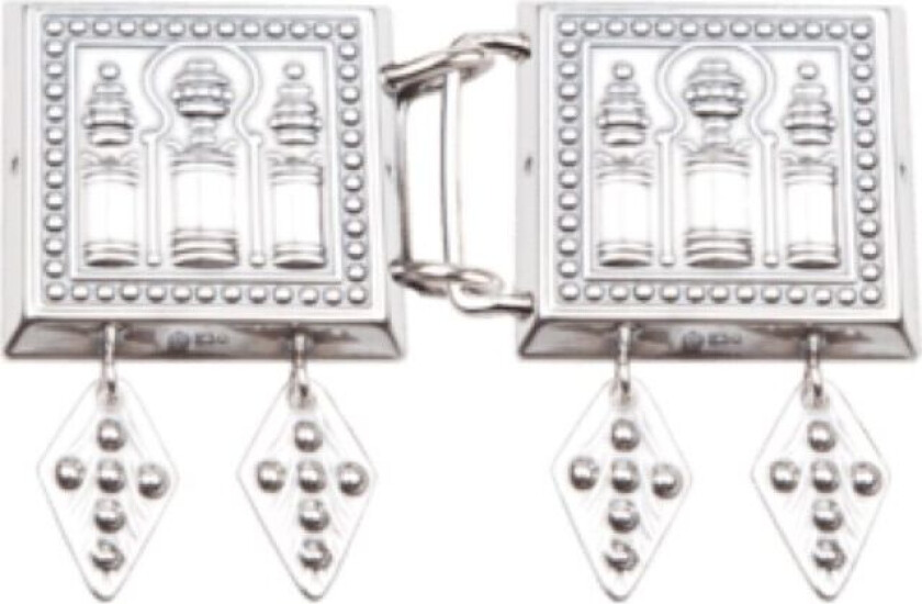 Beltespenne Nordmøre stor med løv i 830 oksidert sølv