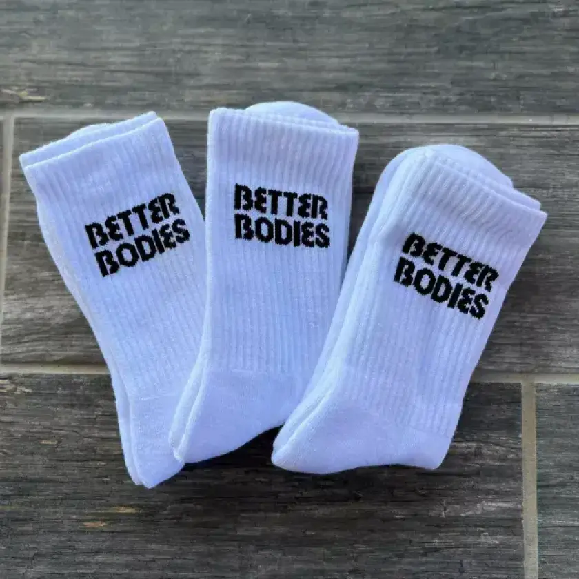 Better Bodies Crew Socks 3 pk, hvite sokker