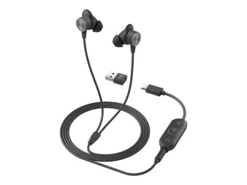 Zone Wired Earbuds Uc - Graphite - Usb Hodesett 3,5 Mm Jakk Optimert For Uc Svart