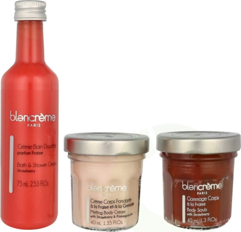 Body Essentials Trio Set 155 ml Shower Gel 75ml/Body Scrub 40ml/Body Cream 40ml - Strawberry