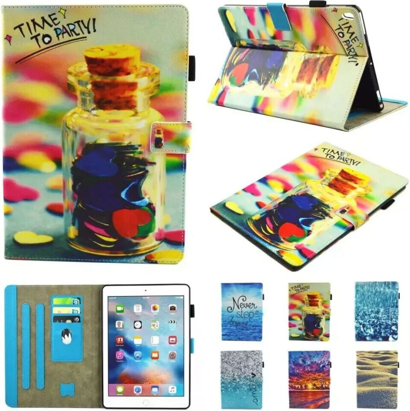 iPad Pro 10.5 / iPad Air (2019) Deksel - "Jar of Hearts" m. Dual Stativfunksjon & Kortholder Flerfarget