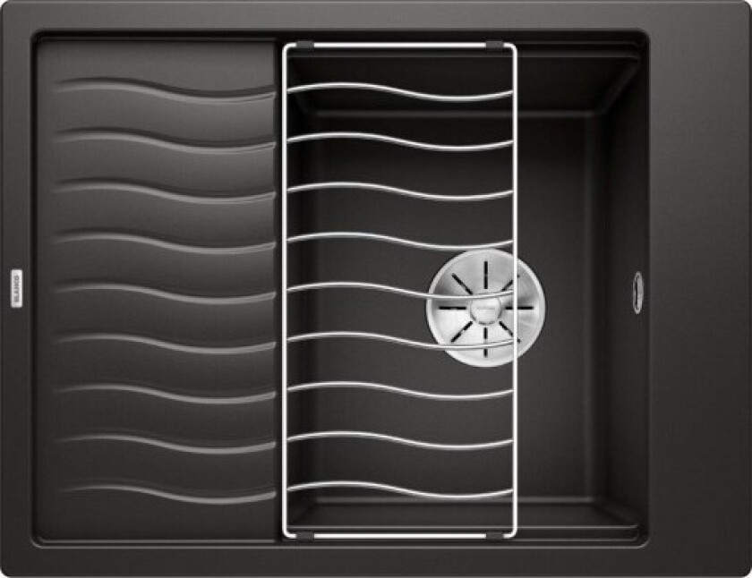 Elon 45S UX kjøkkenvask, 65x50 cm, sort