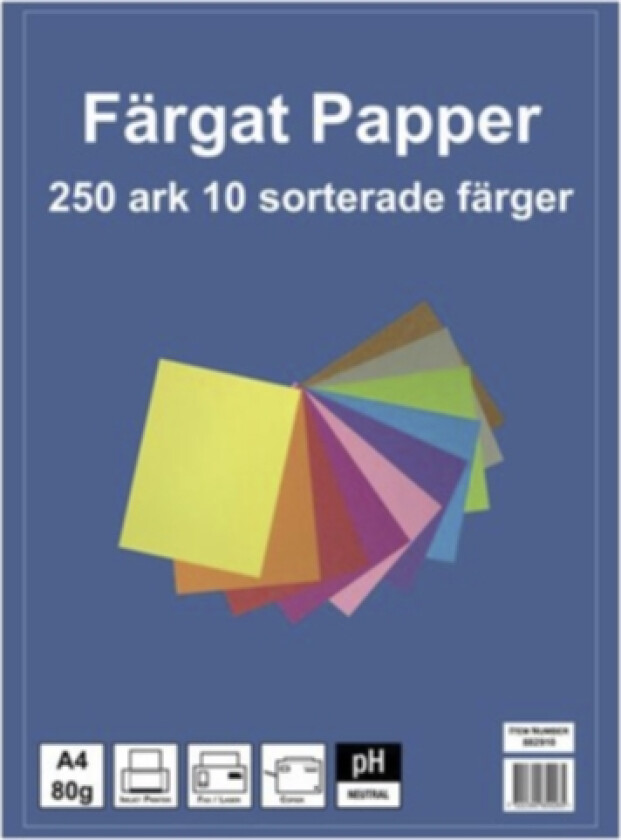 Kopipapir A4, 80 g 10 farger 250/FP