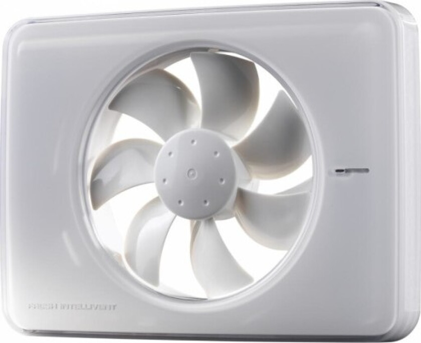 Intellivent 2.0 baderomsvifte, fuktstyring, timer, Ø100 mm, hvit