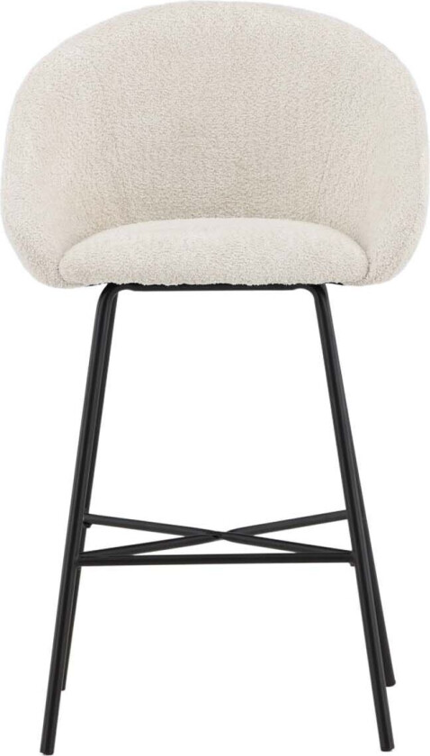 Velvet barstol hvit, svart.