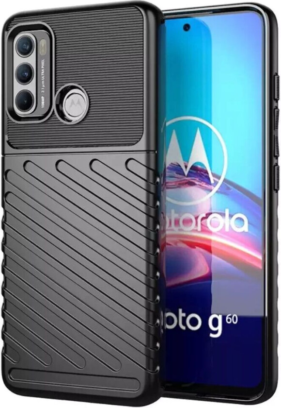 Motorola Moto G60 Thunder Series Twill Plast Deksel - Svart