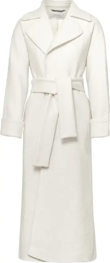WMN WOOL COAT LONG - L / 10 White