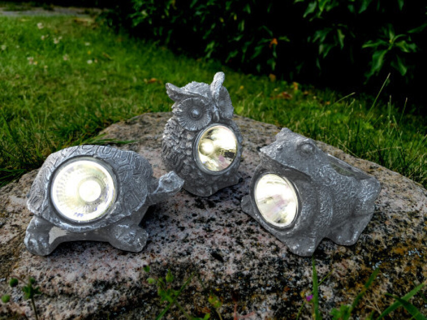 Steindyr solcelle bedlamper