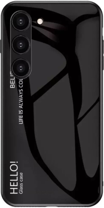 Samsung Galaxy S23 Glass Bakdeksel - Hello - Svart