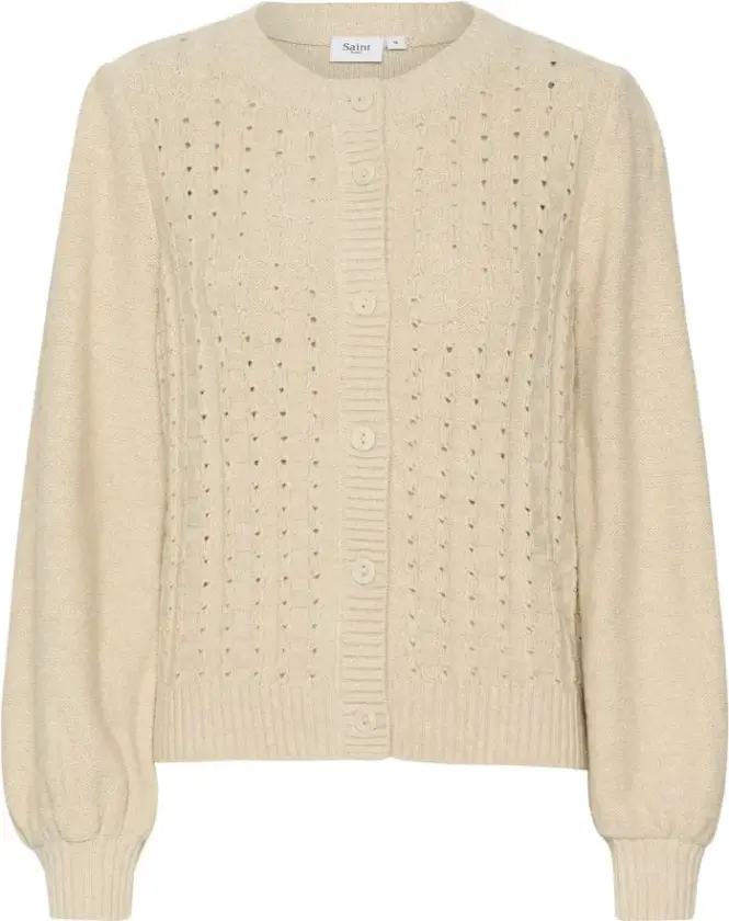 Dame, Strikkevarer, Beige, S