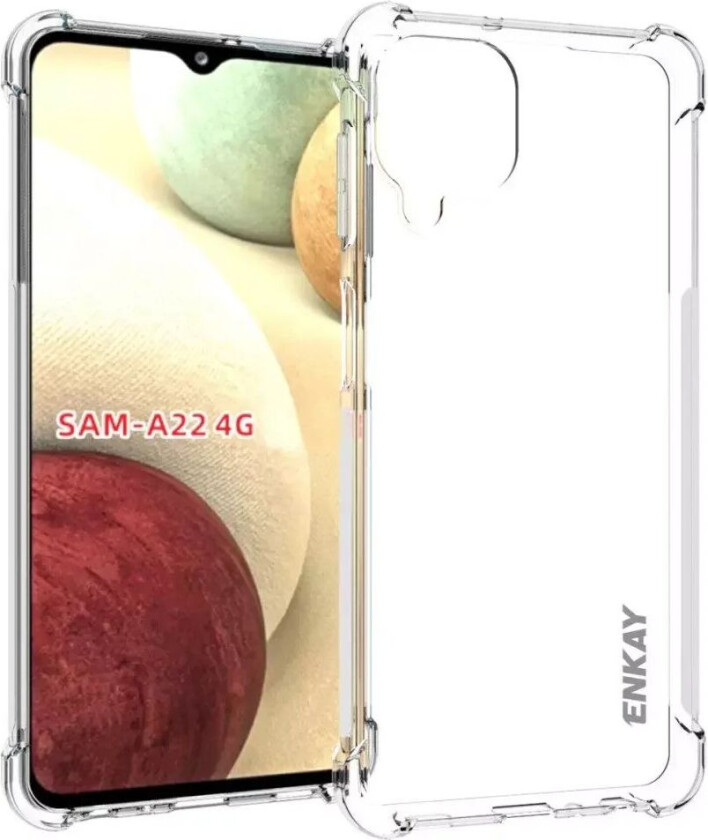 Samsung Galaxy A22 (4G) Anti-Slip Shockproof Deksel - Gennemsigtig