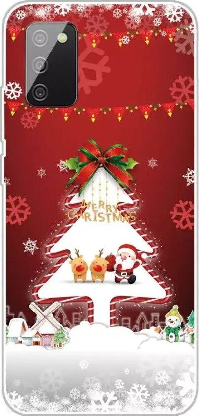 Samsung Galaxy A03s TPU Plast Jul Deksel - Merry Christmas - Juletre og Snøfnugg