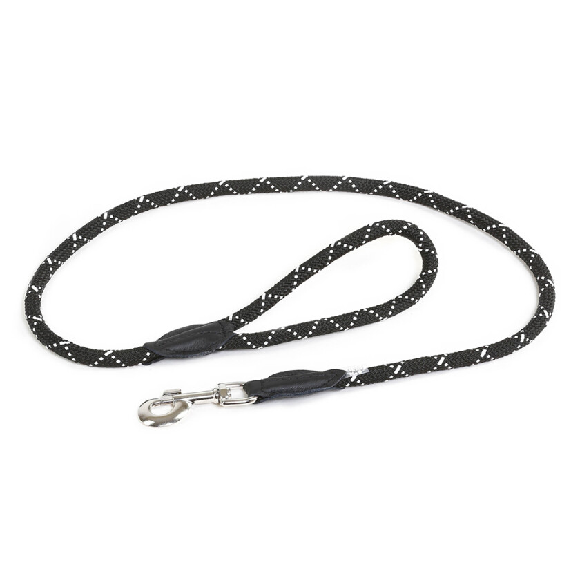 JULIUS-K9 IDC® tau-bånd - 120 cm lang, Ø 10 mm, svart
