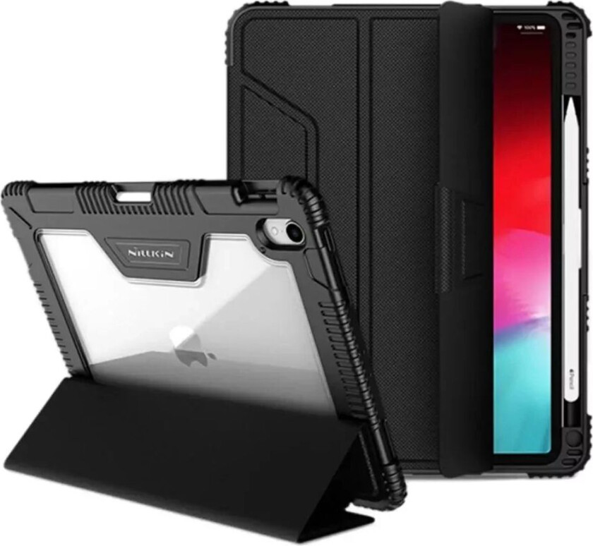 iPad Pro 11" Skinn Bumper Deksel m. Fleksibel Skjermbeskytter - Svart