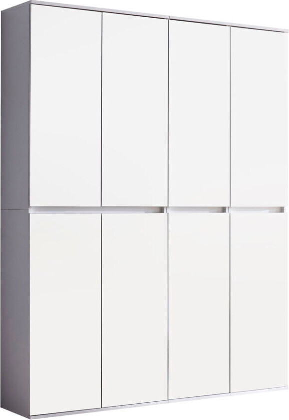 Minor garderobeskap 8 dører, hvit, speil.