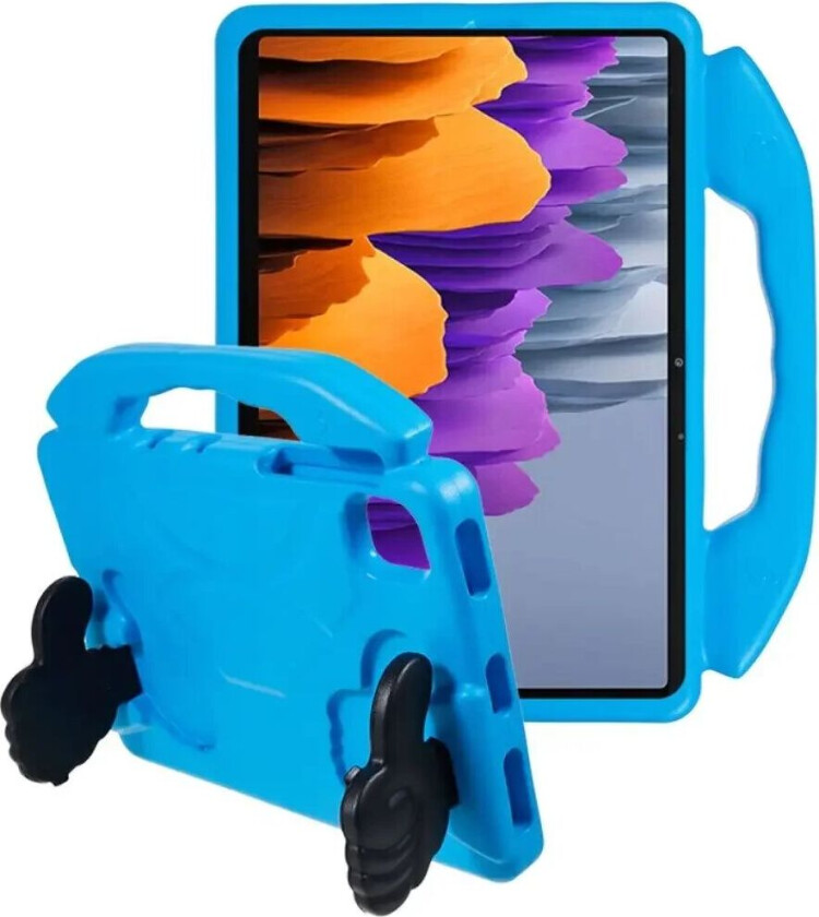 Samsung Galaxy Tab S9 / S8 / S7 / Xiaomi Pad 5 Barnedeksel - Thumb Kickstand Bakdeksel - Blå