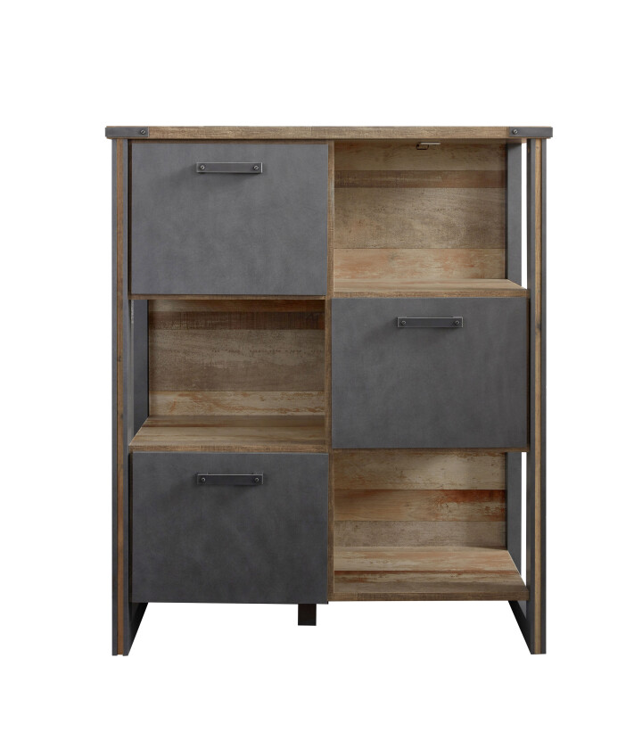 Prip hylle 3 dører og 3 hyller, Old Wood dekor, matera dekor.