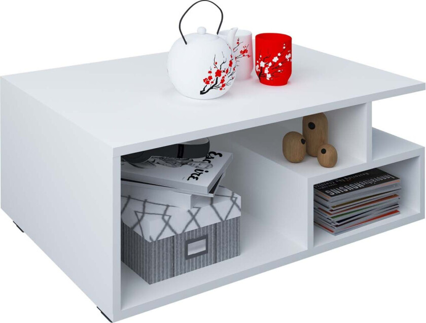 Sulas sofabord 4 hyller hvit.