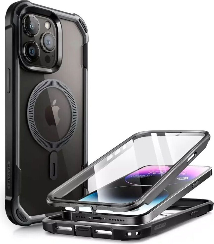 I-Blason iPhone 15 Pro i-Blason Ares Mag Deksel m. Skjermbeskyttelse - MagSafe-Kompatibel - Svart