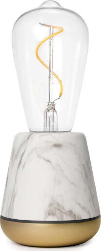 One Smart oppladbar bordlampe, hvit marmor