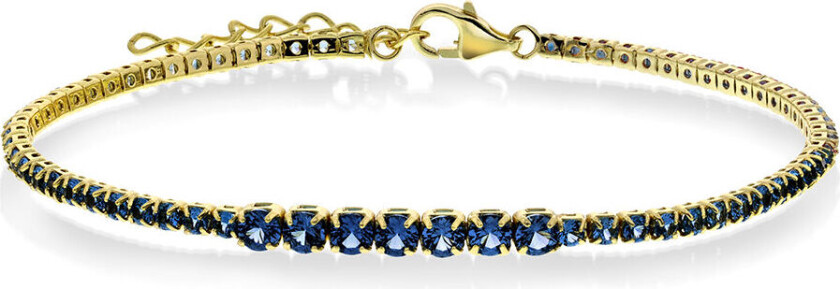 Armbånd i forgylt 925 sølv med mørkblå zirkonia