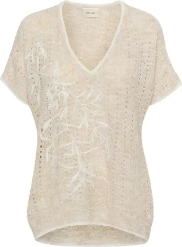 Dame, Strikkevarer, Beige, S