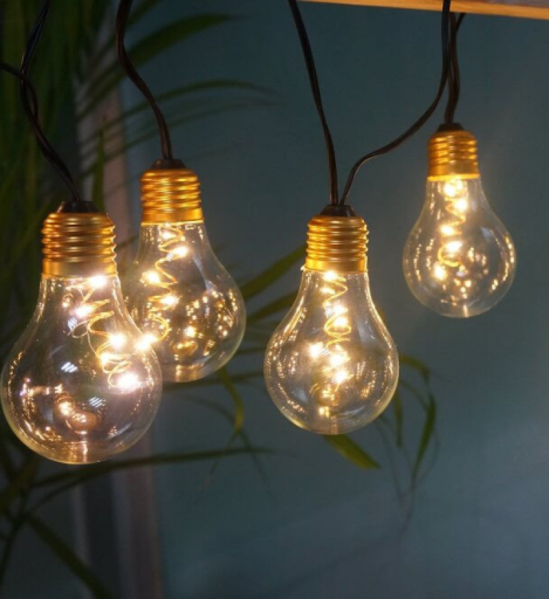 solcelle lyslenke, 10 lyspærer, klare