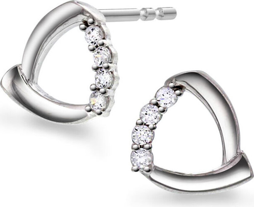 , Øredobber i 585 hvitt gull med zirkonia