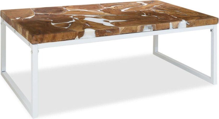 Salongbord teak harpiks 110x60x40 cm