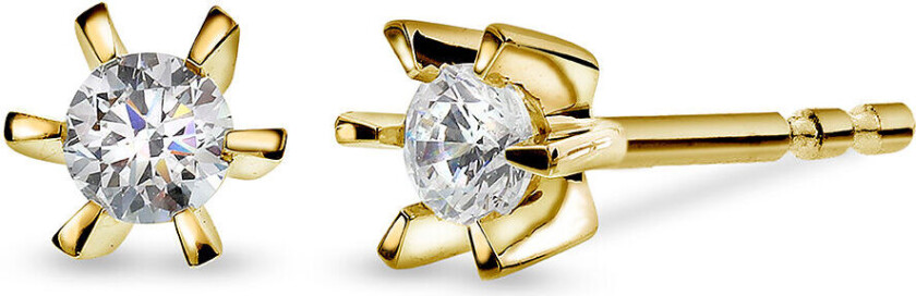 , Isabella enstens øredobber i 585 gult gull med diamant 0,20 ct WSI