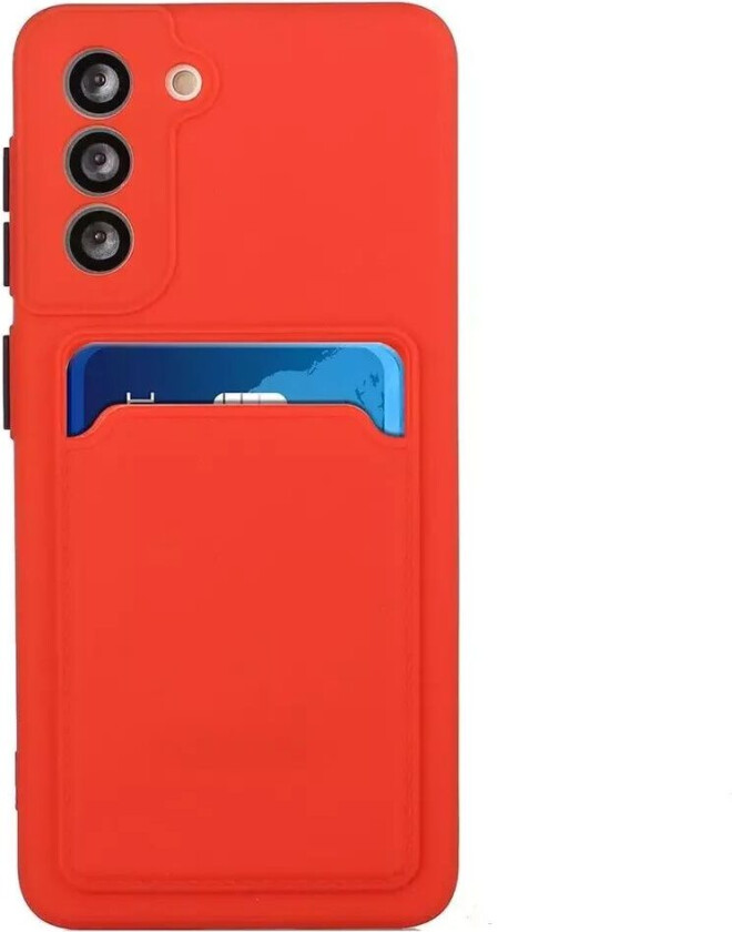 Samsung Galaxy S23+ (Plus) Fleksibelt Plastdeksel med Kortholder - Rød