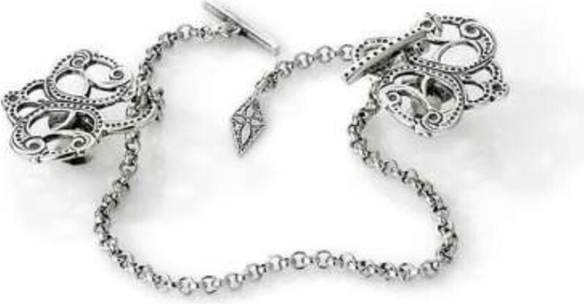 Romeriksbunad, Sjalshekte i 925 oksidert sølv med kjede