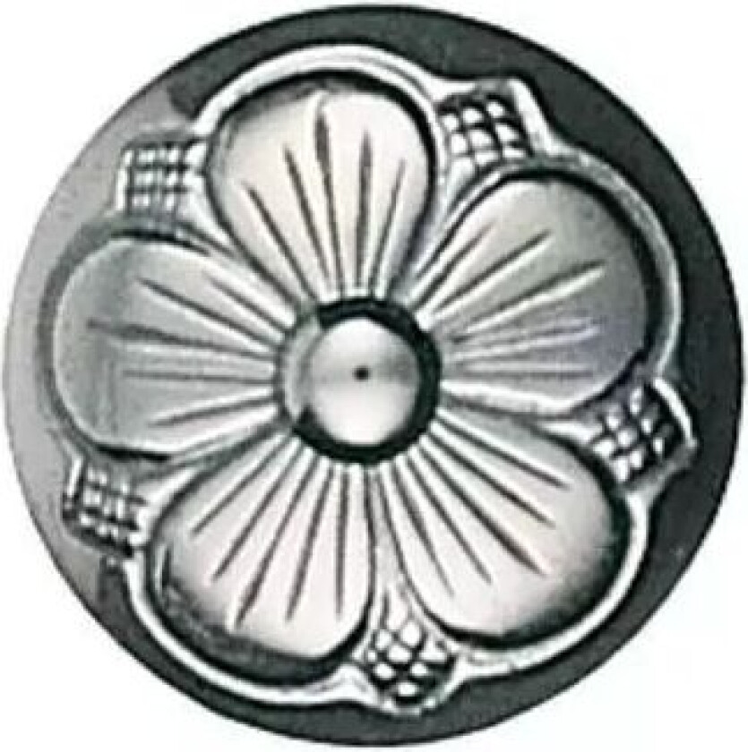 Bilde av Knapp i 830 oksidet sølv med blomstermotiv