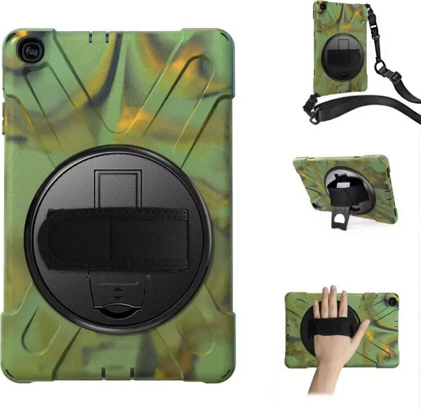 Samsung Galaxy Tab A 10.1" (2019) Håndverker Deksel m. Grep & Skulderstropp - Camouflage