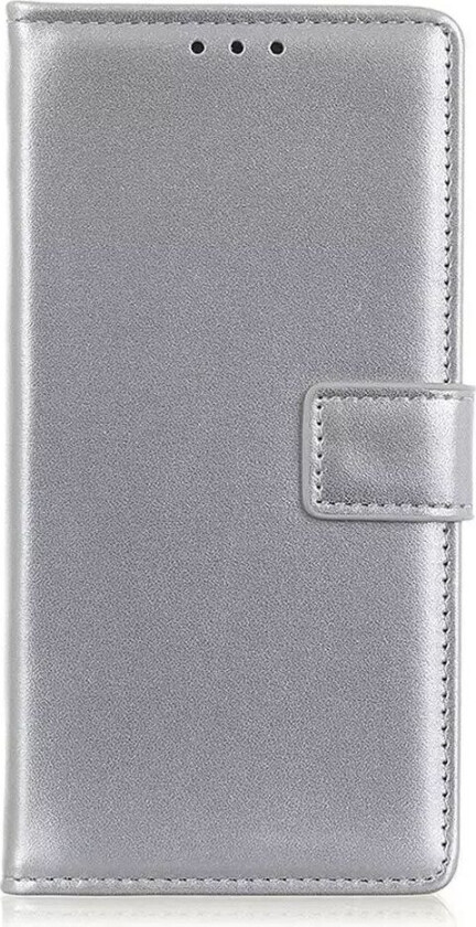 iPhone 14 Flip Deksel i Kunstsinn med Lommebok og Kickstand - Sølv