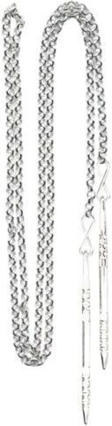 Trekkekjede Aust-Agder i 830 hvitt sølv med spyd, 1,1 m