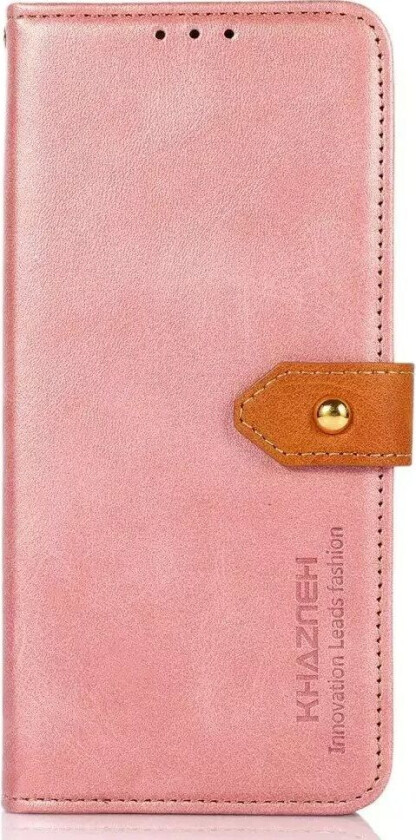 iPhone 14 Plus PU-Skinn Flip Deksel med Lommebok & Kortholder - Rose Gold