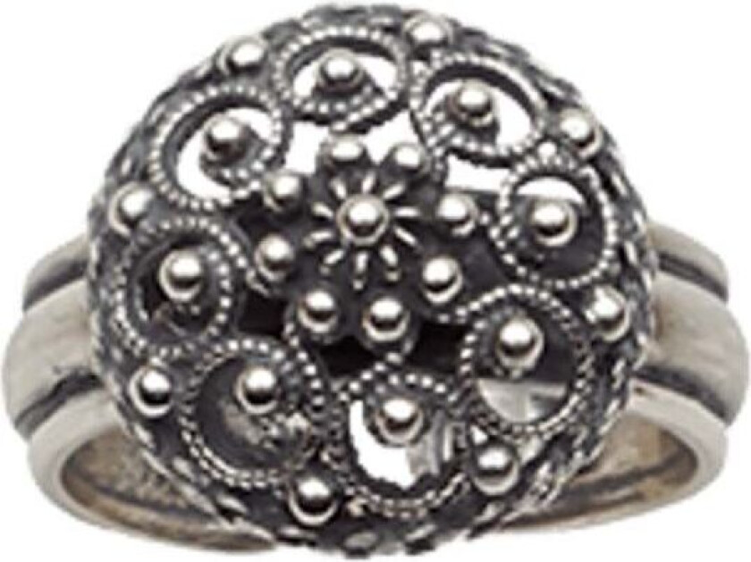 Bunadsring i 830 oksidert sølv