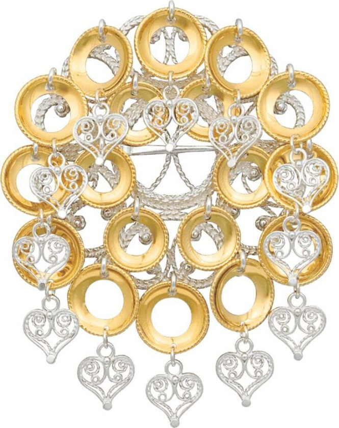 Bilde av Sølje Hallingdal i 830 hvitt og forgylt sølv