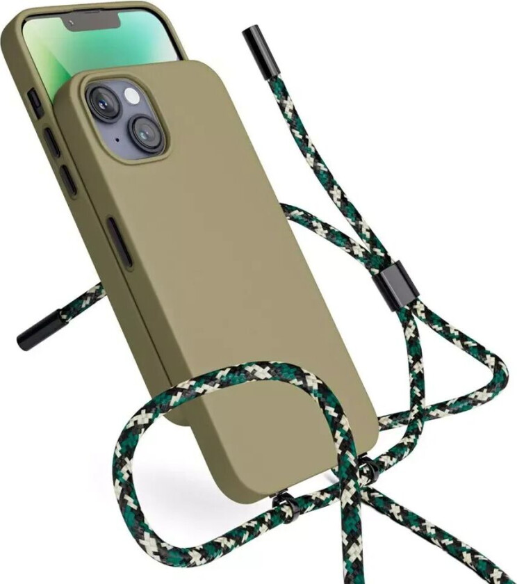 iPhone 14 / 13 Silikon Necklace Deksel - Grønn