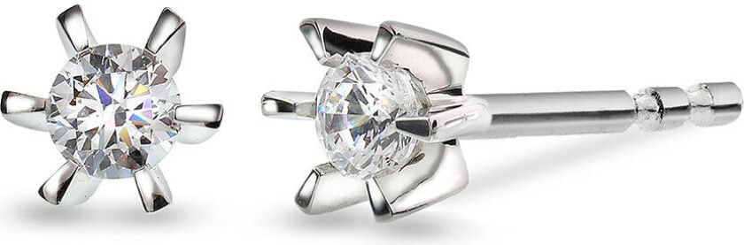 , Isabella enstens øredobber i 585 hvitt gull med diamant 0,16 ct WSI