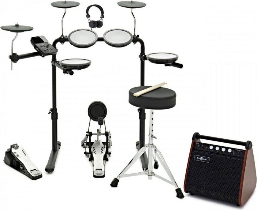 Bilde av Gear4Music VISIONDRUM+ Elektronisk Trommesett-Forsterkerpakke