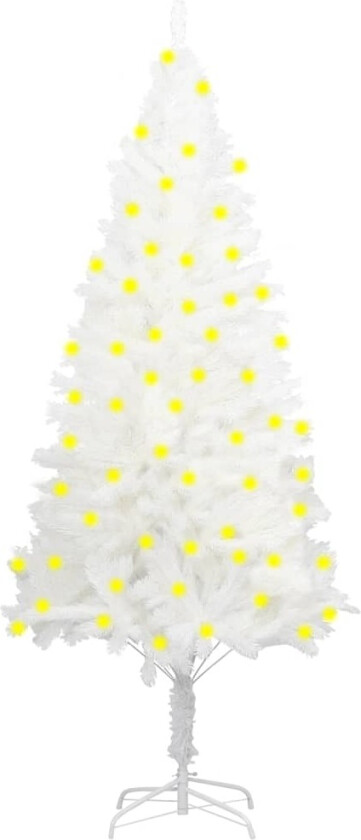 Forhåndsbelyst kunstig juletre hvit 120 cm