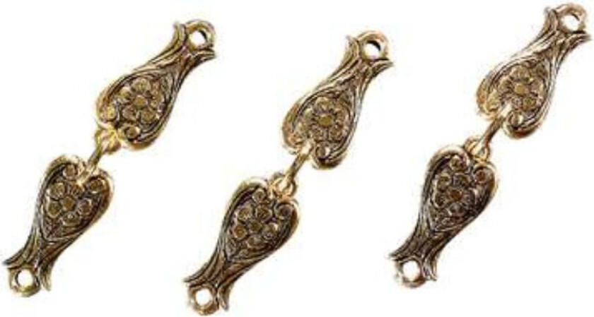 Bilde av Løkenbunad, Hekter sett à 3 par i 925 forgylt sølv