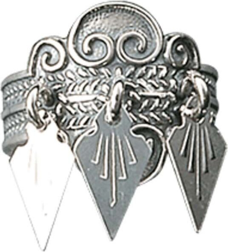 Bilde av Ring i 830 oksidert sølv med spirlauv